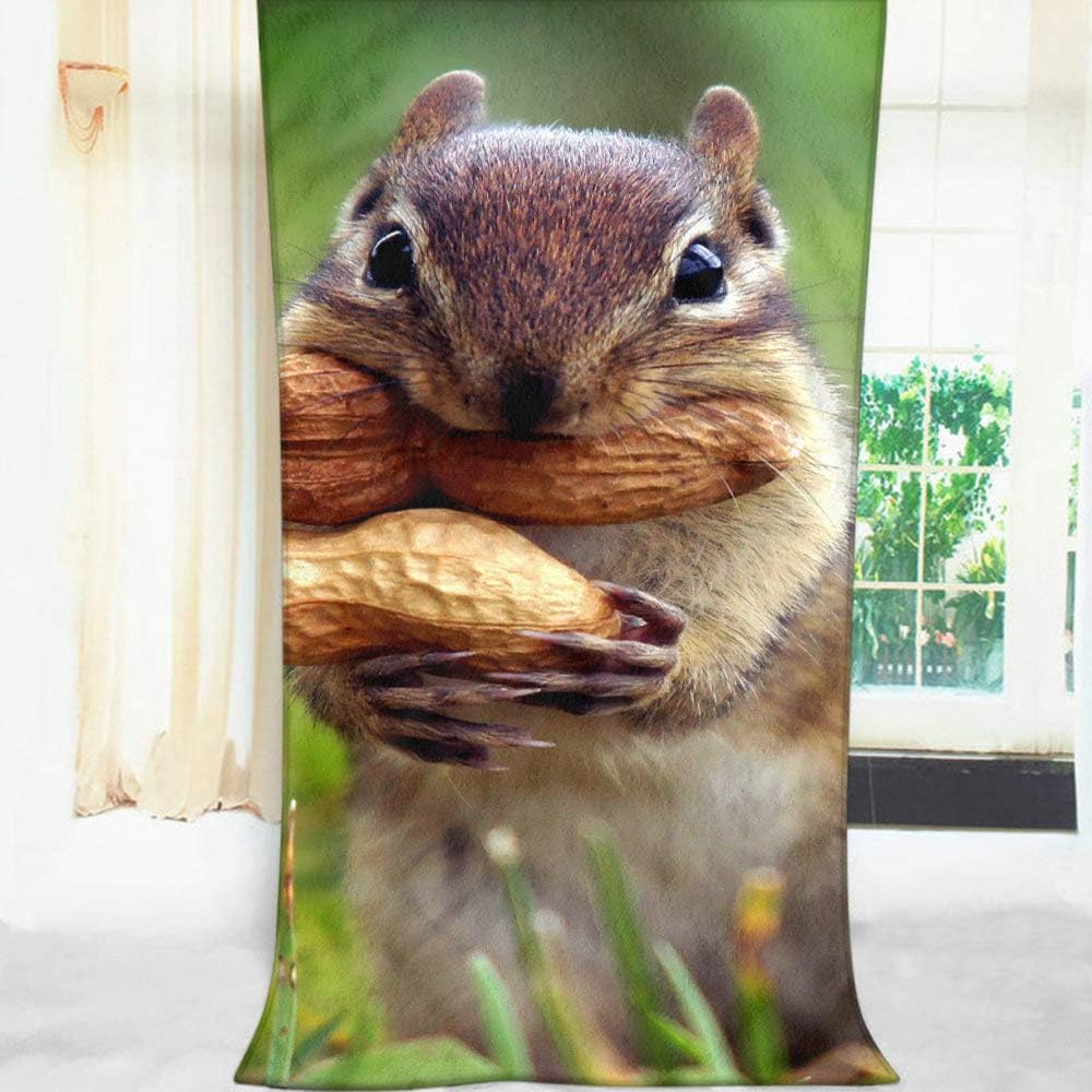 Moslion Soft Bath Towels Squirrel Cut 64x32 Inches