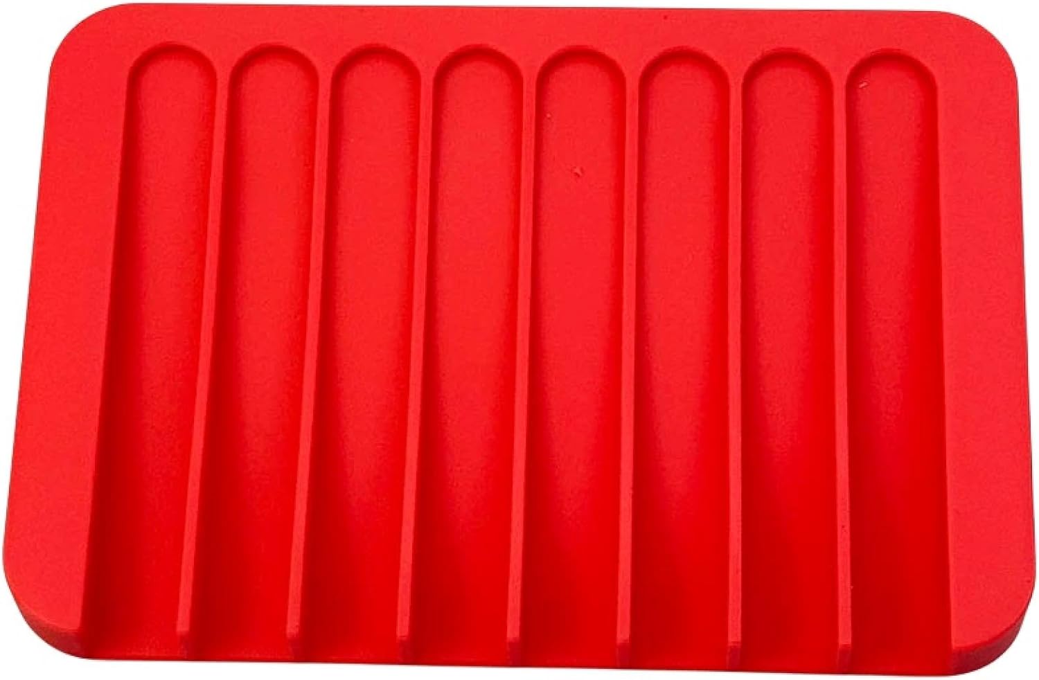 Automatic Draining Soap Tray 2pcs Red Silicone Dish
