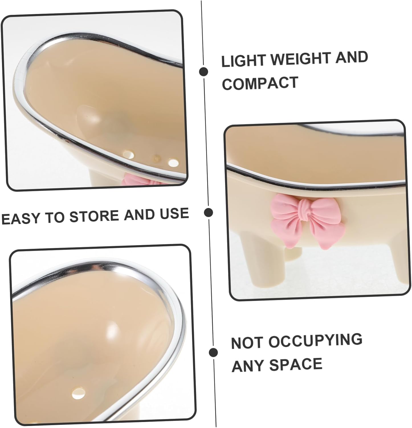 GLEAVI Bathtub Shape Soap Dish Decorative Holder with Drain