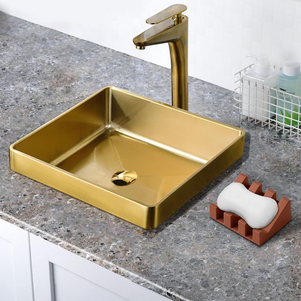 Silicone Soap Dish with Drain for Bath and Kitchen