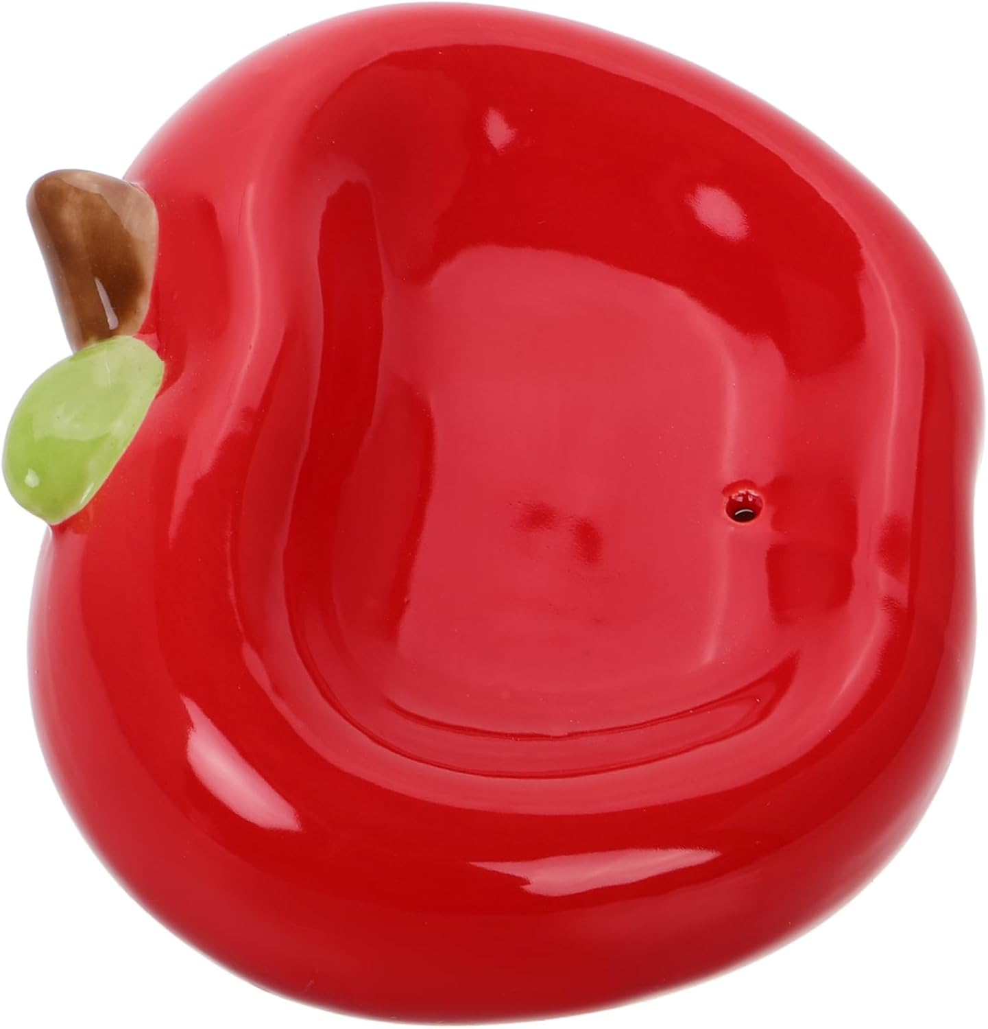 PRETYZOOM Apple Shaped Ceramic Soap Dish with Drainage and Drain Holes