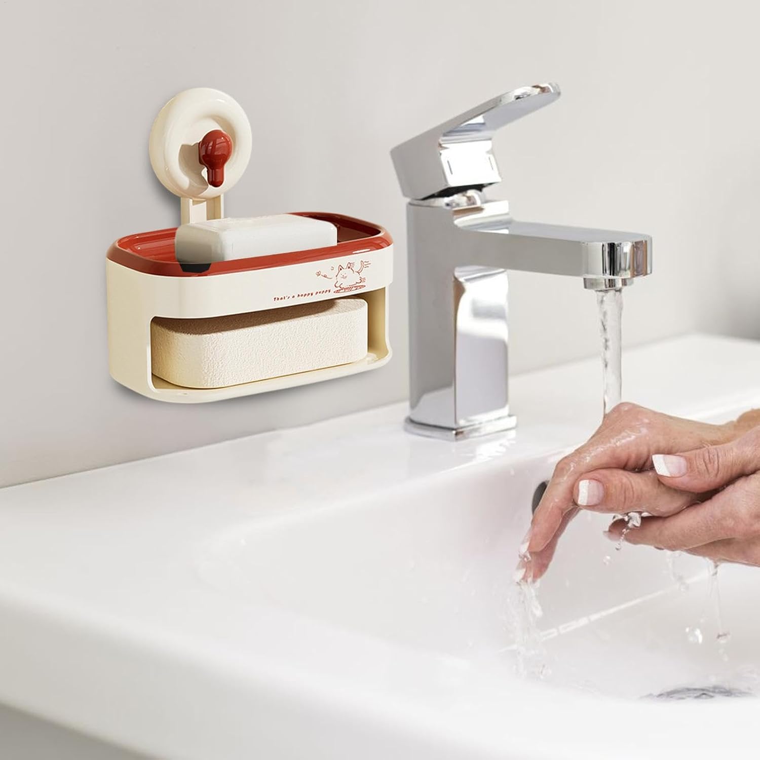 Sturdy Suction Cup Soap Dish for Shower Non-Drilling Wall Mount