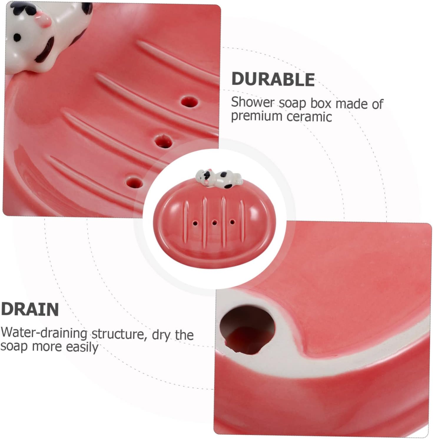 ABOOFAN Cute Soap Dish with Drainage 1