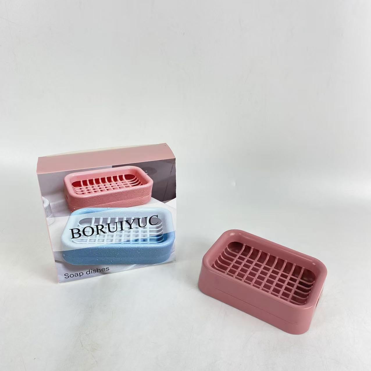 Red Square Soap Dish with Removable Lid - Portable and Leak Proof