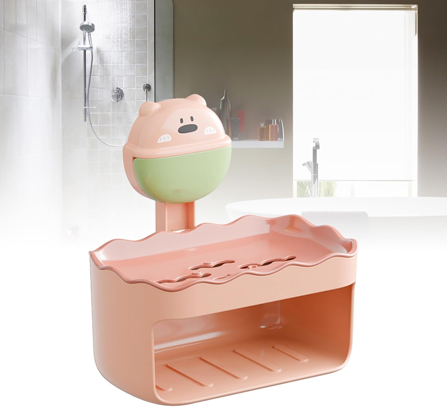 Double Layer Suction Cup Soap Dish - Light Red