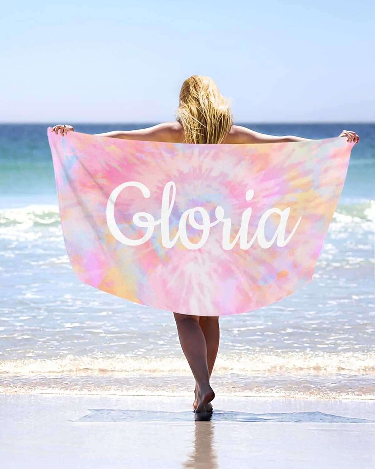 Personalized Beach Towel with Names - Custom Microfiber