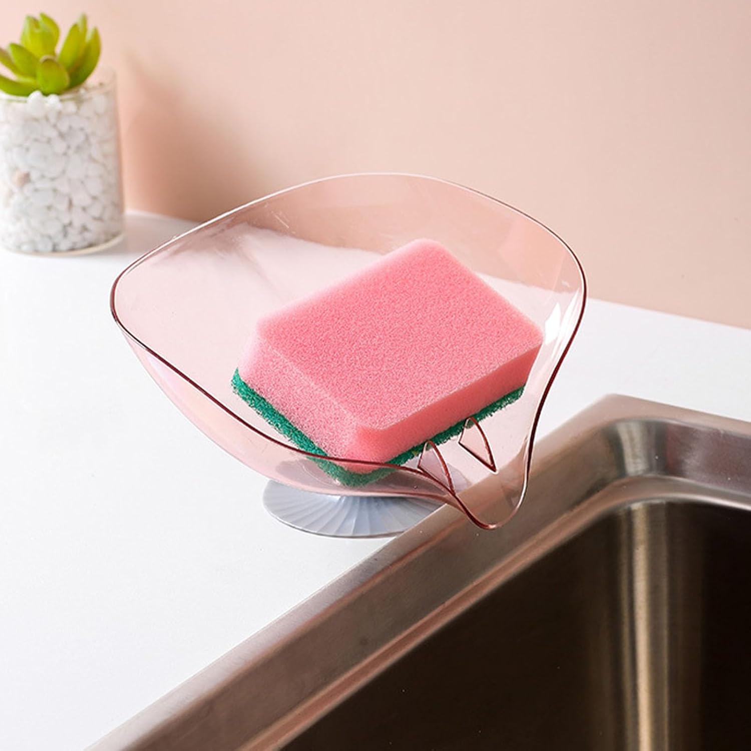Roseate Soap Holder with Suction Cup for Shower and Kitchen