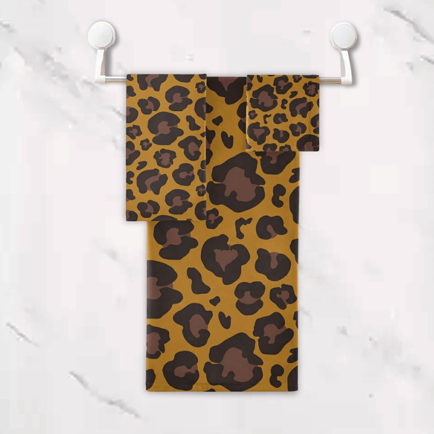 Susiyo 3-Piece Towel Set Leopard Skin Pattern
