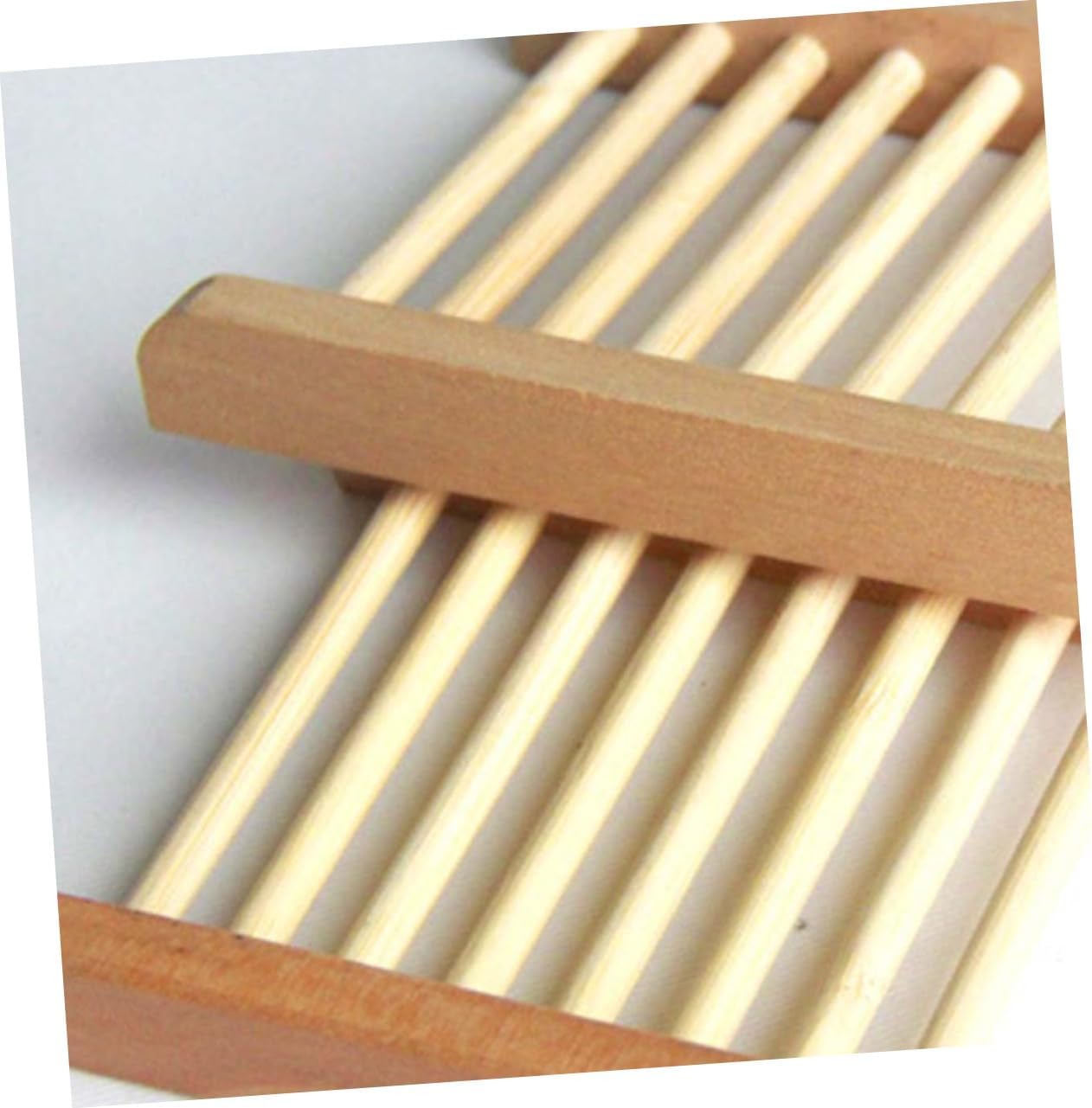 2 Pack Natural Wood Soap Tray Holder for Bathroom Kitchen