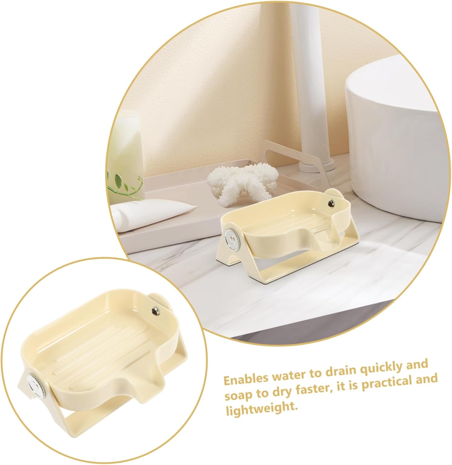 LIFKICH Bathroom Soap Dish Modern Self-Draining Holder 1