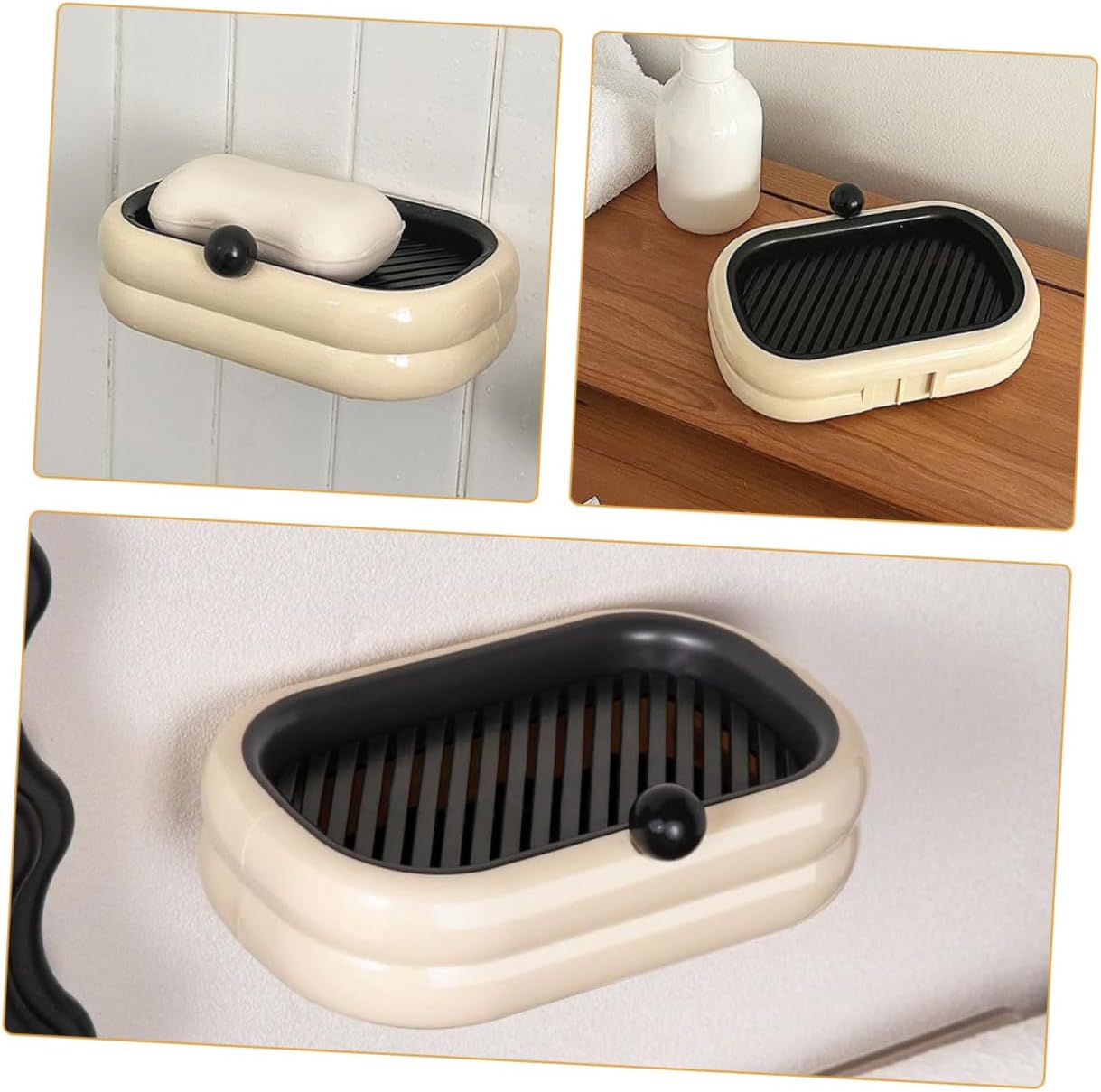 Self-Adhesive Double Soap Holder for Bathroom and Kitchen