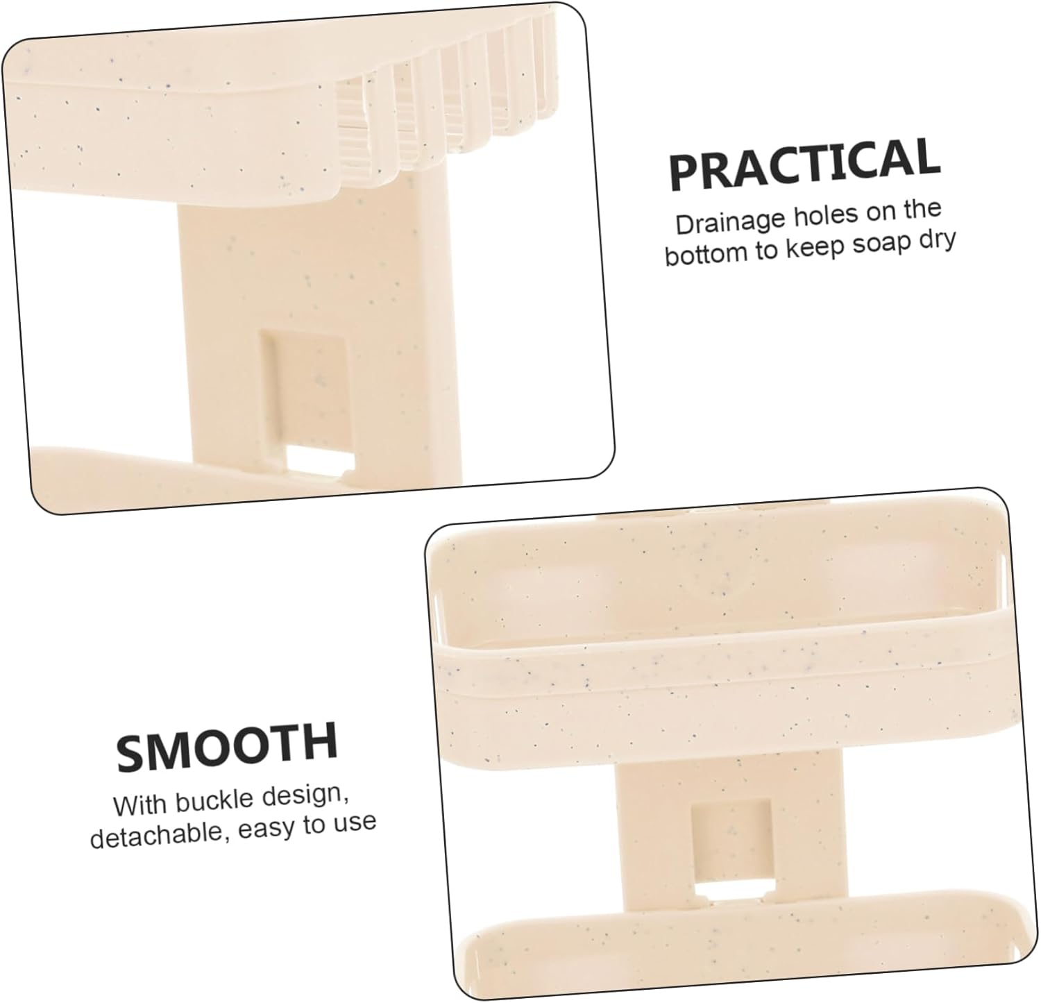 FIXOSHEE Wall Mount Double Layer Soap Dish with Draining Holes