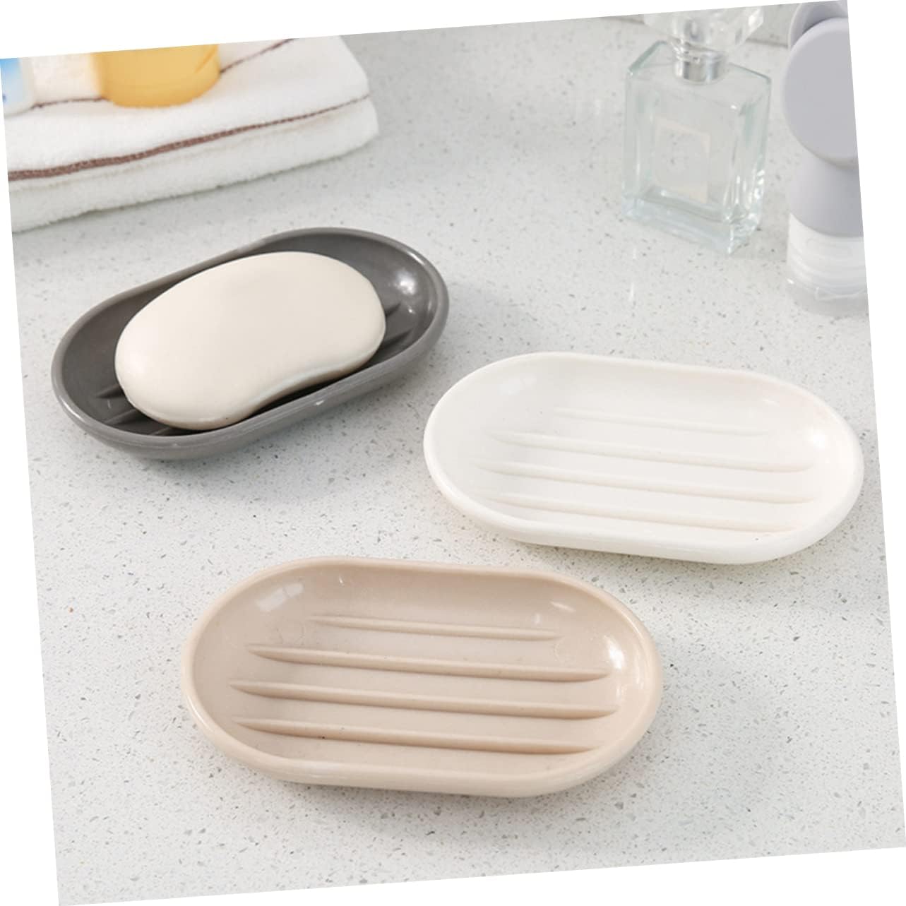 HOOTNEE Oval Soap Dish for Bathroom Shower Bathtub Kitchen
