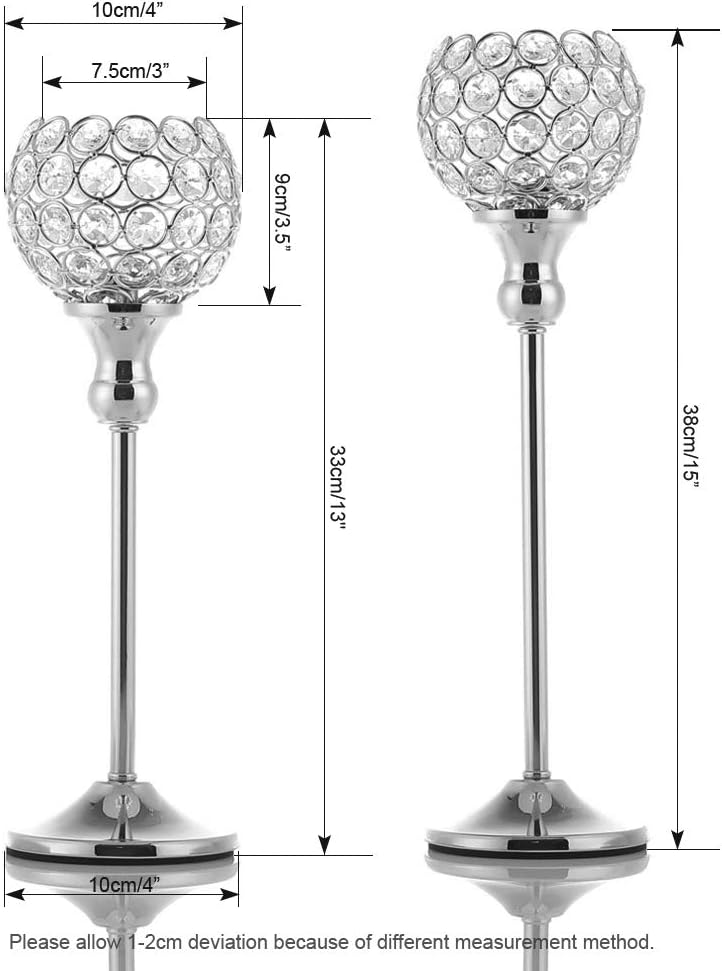 VINCIGANT Crystal Votive Candle Holders Set of 2