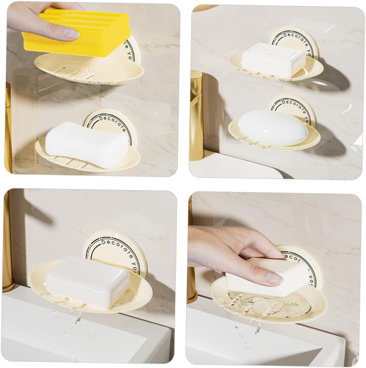 2pcs Wall Mounted Self Adhesive Soap Holder for Bathrooms