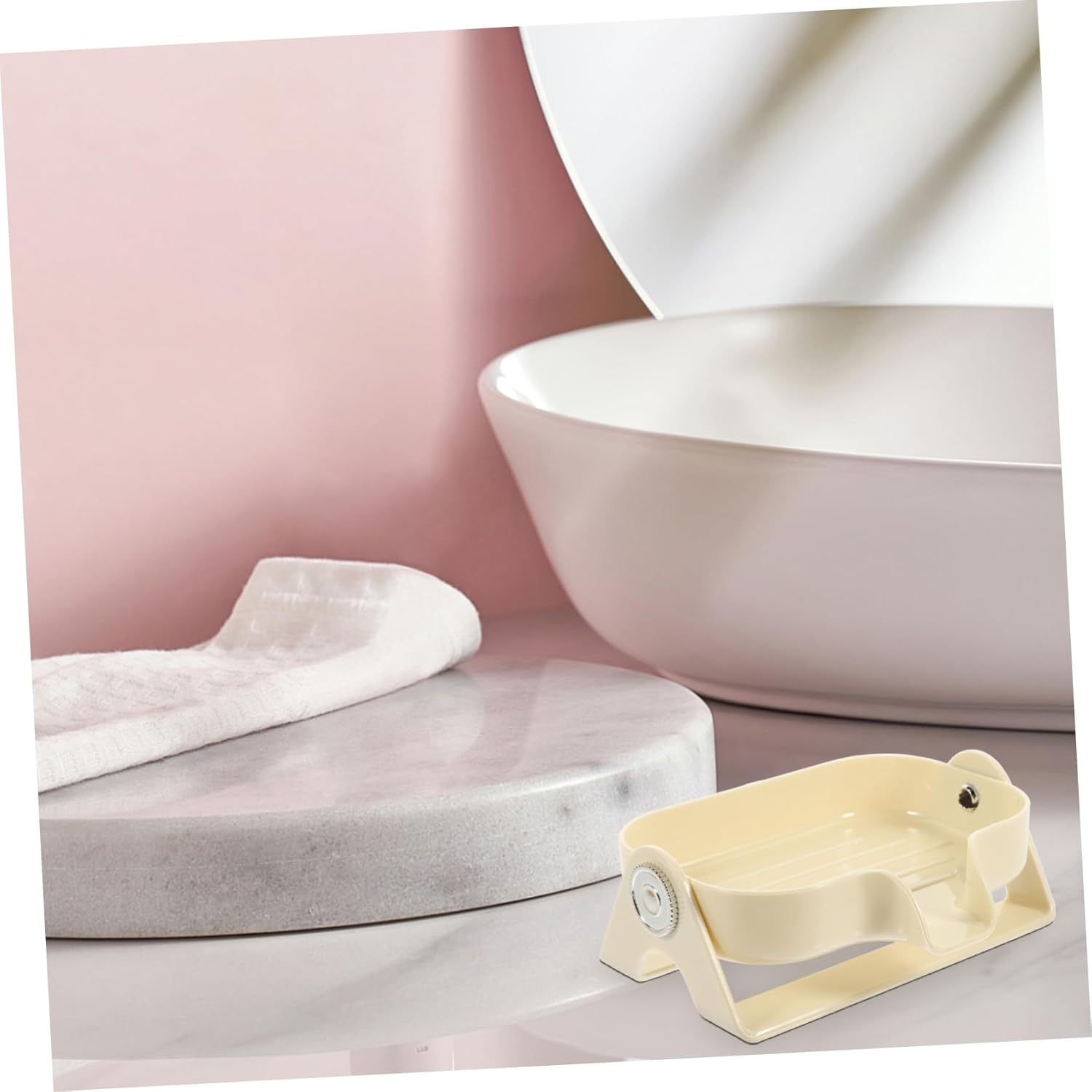 WOONEKY Self-Draining Soap Dish Holder for Bathroom and Kitchen Use 1