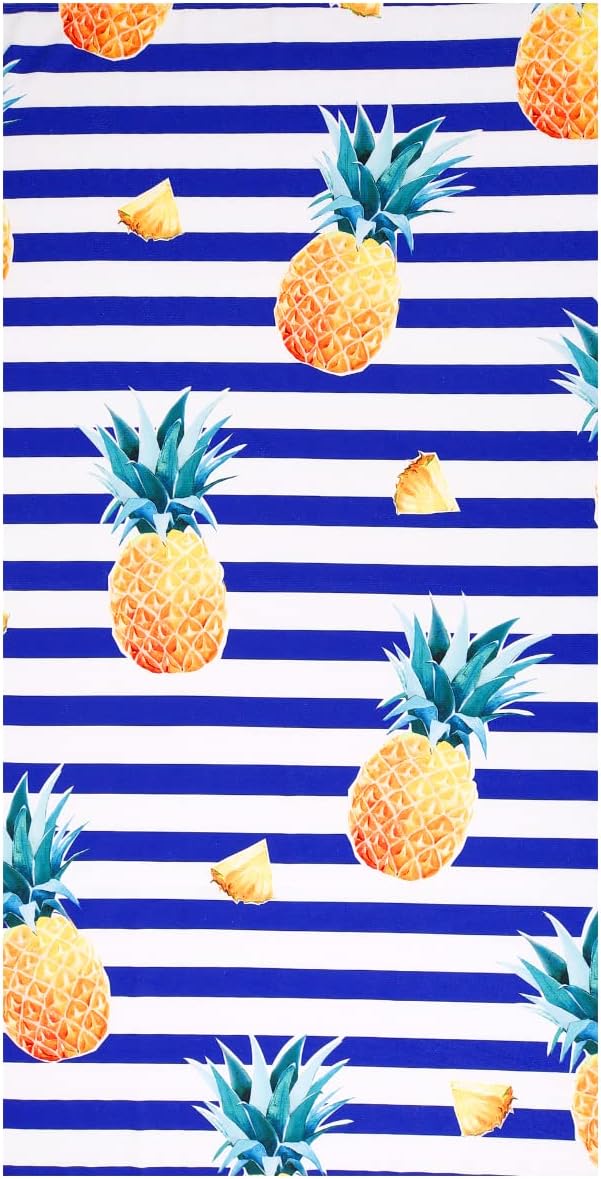 LIVILAN Oversized Striped Pineapple Beach Towel for Women and Girls