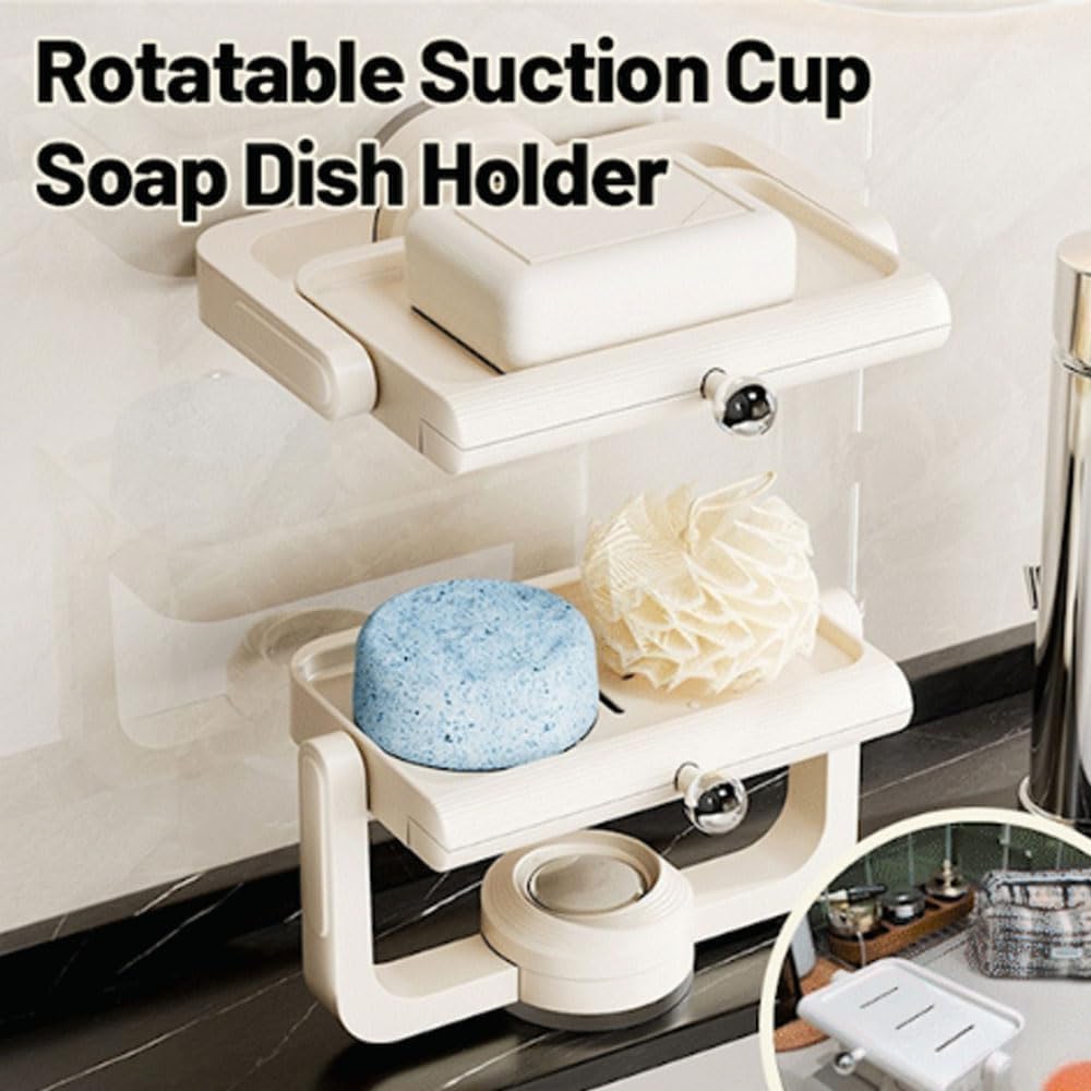 Rotatable Suction Cup Soap Dish Holder Red