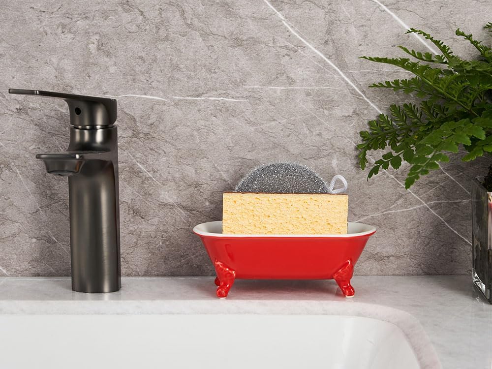 65 Ceramic Clawfoot Soap Dish with Drainage 1