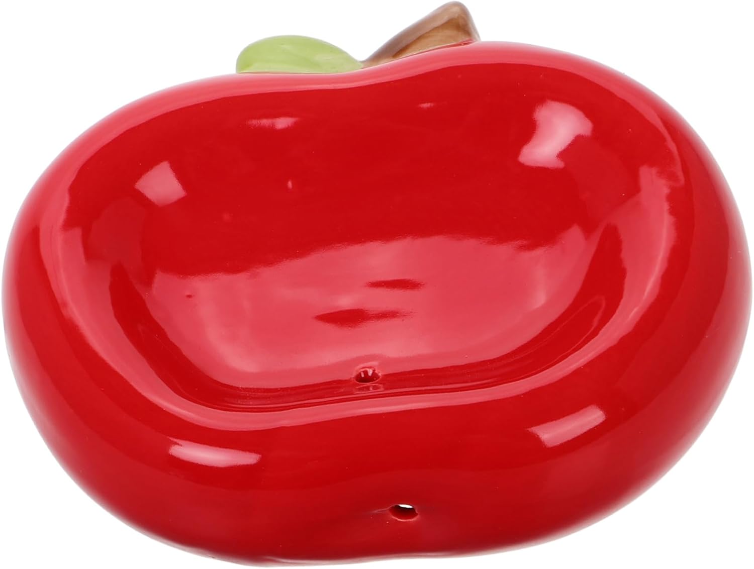 MAGICLULU Apple Shaped Ceramic Soap Holder with Drainage