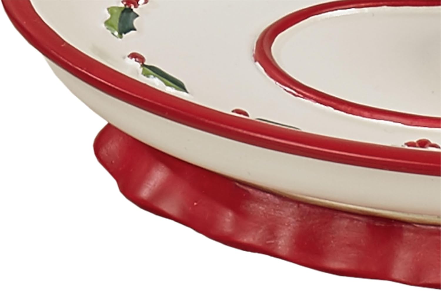 Touch of Class Holly Wreath Soap Dish Eggshell 1