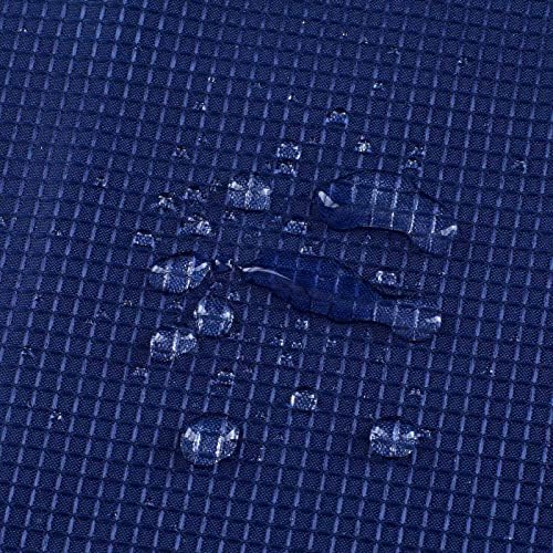 Valea Home Waffle Weave Bathroom Curtains Navy Blue Set of 2