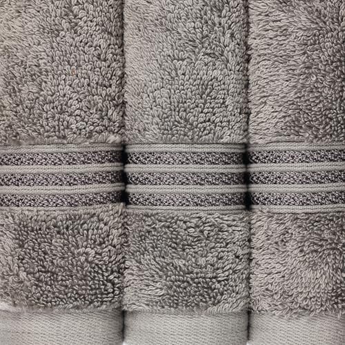 Superior Egyptian Cotton Bath Towel Set Charcoal Set of 2