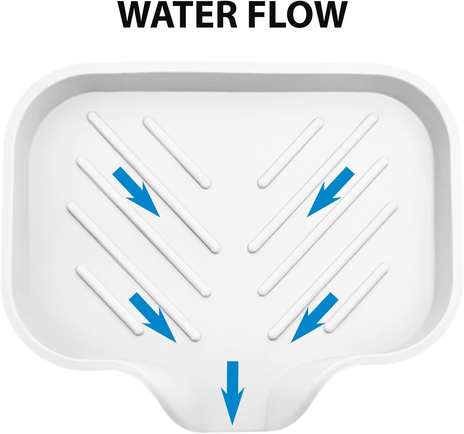 6 Pack Silicone Soap Dishes with Drain Spout - White
