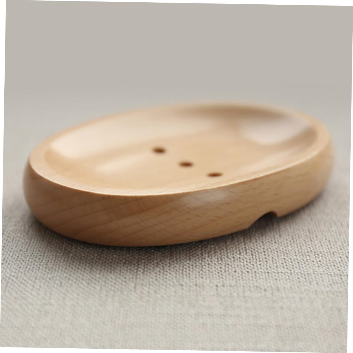 Zerodeko Wooden Soap Dish - Space-Saving Round or Oval Holder