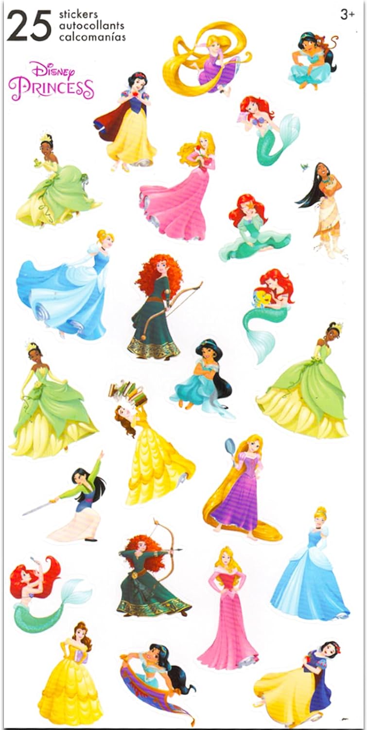 Disney Princess Beach Towel Set - 40x72 Microfiber Towel with Stickers More