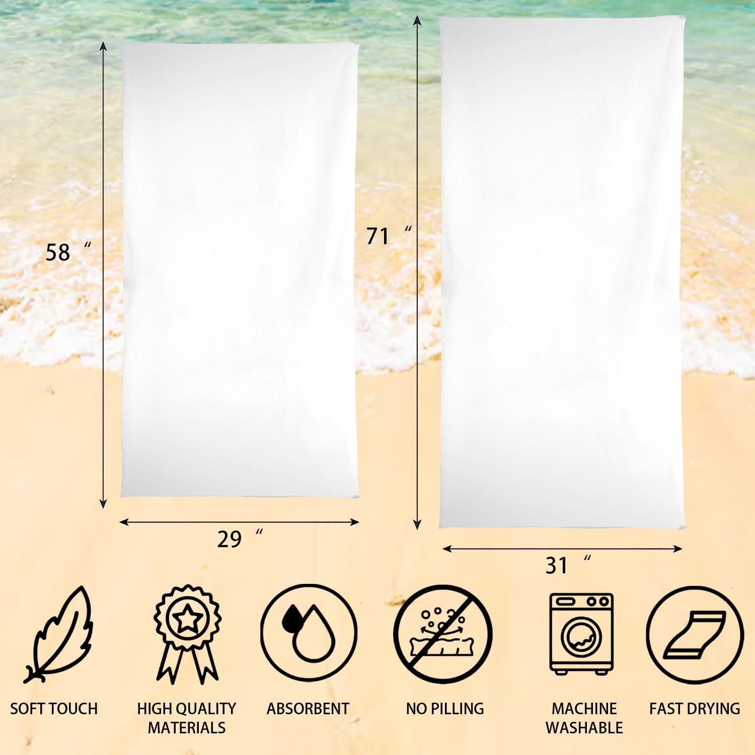 Personalized Beach Towels with Name for Boys Kids Quick Dry Team Gifts