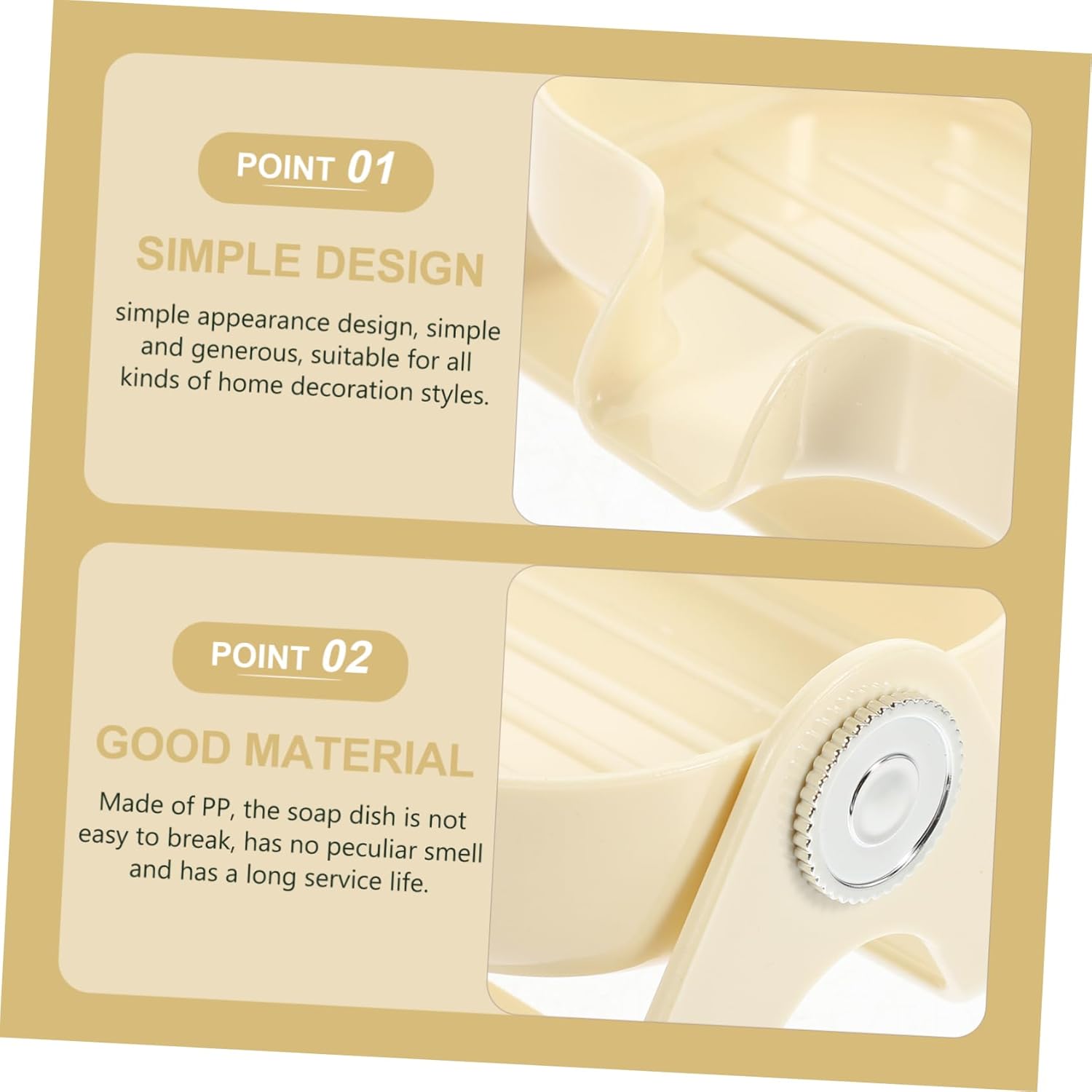 HOOTNEE Plastic Self-Draining Soap Dish Holder