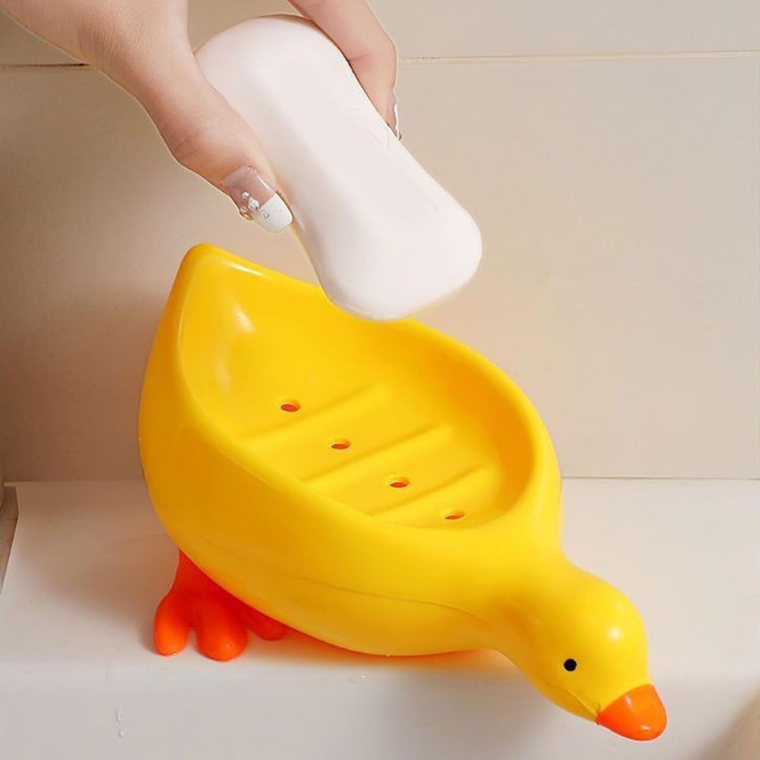 Cute Cartoon Duck Soap Dish with Open Design 1