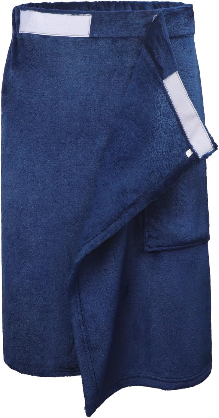 Men Boys Bath Towel with Pocket - Adjustable Elastic Band