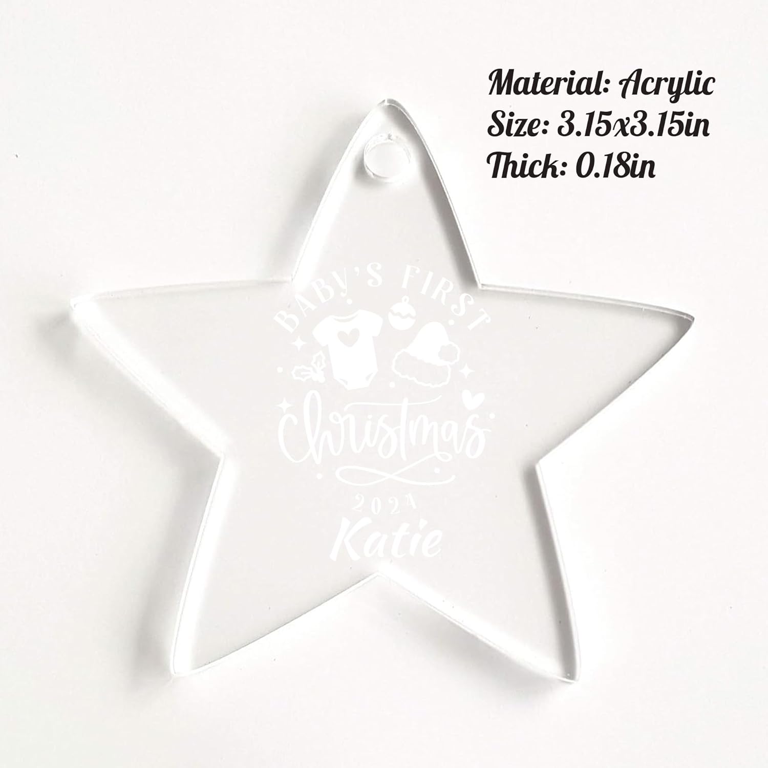 Jasilon Personalized Baby First Christmas Ornament