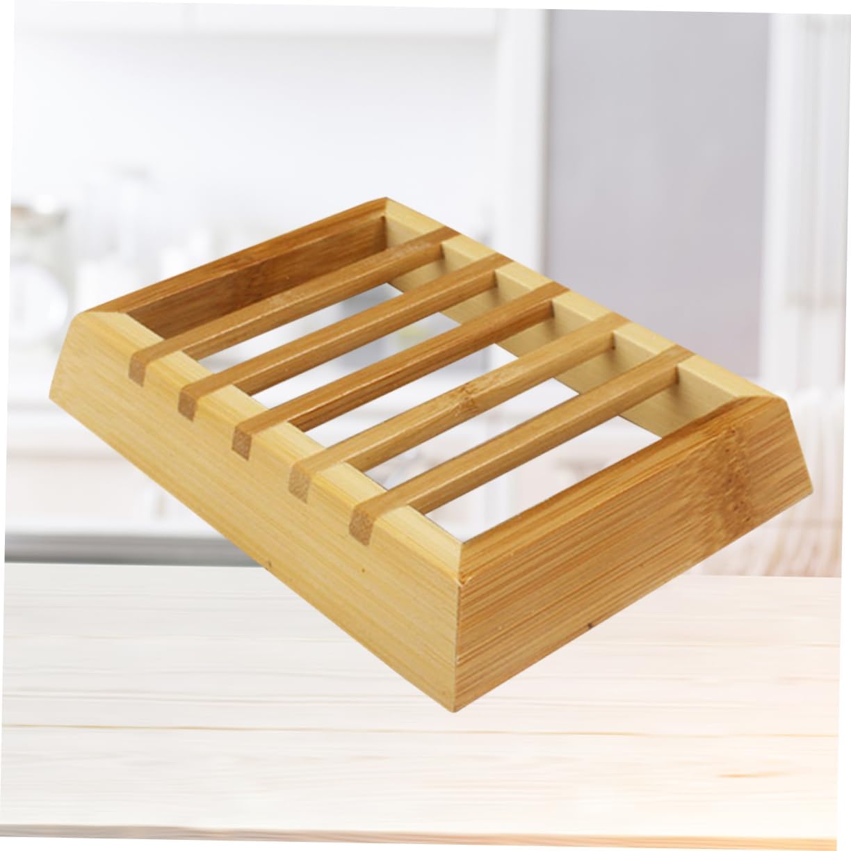 Natural Wooden Soap Dish Tray Holder Organizer Rack