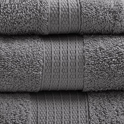 Madison Park Organic Cotton Towel Set with Charcoal