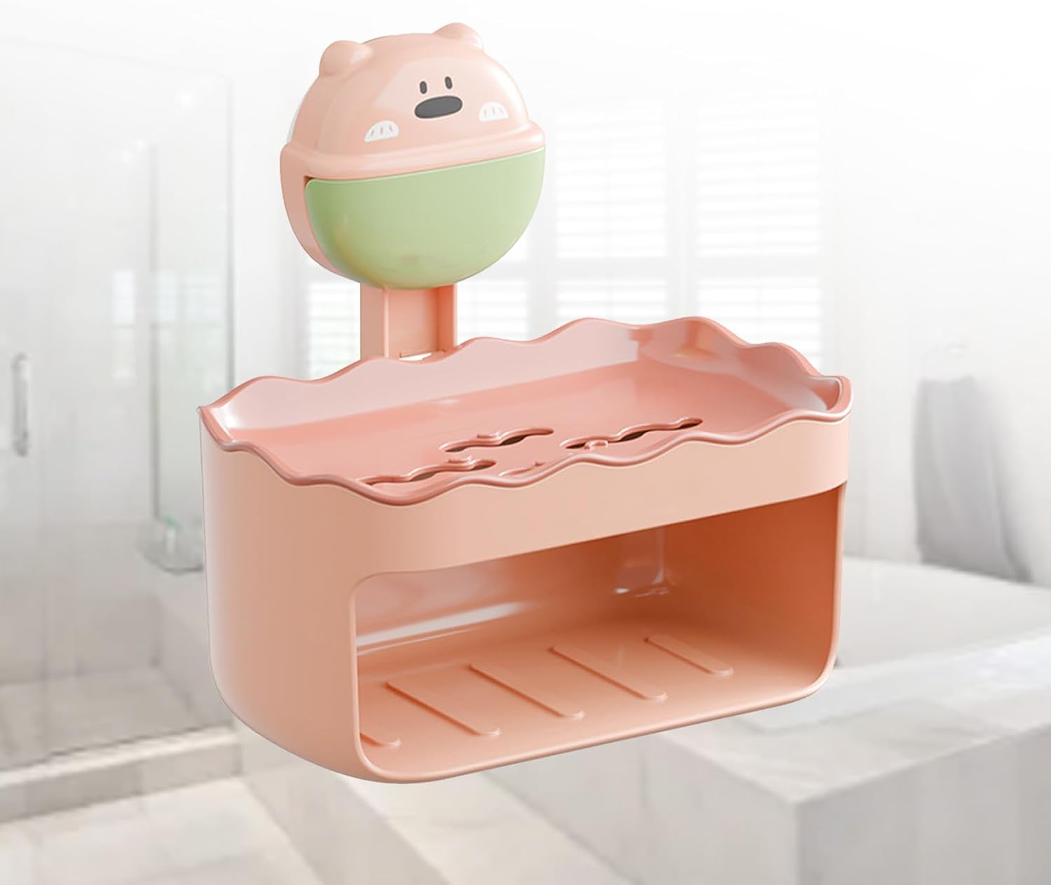 Double Layer Suction Cup Soap Dish - Light Red