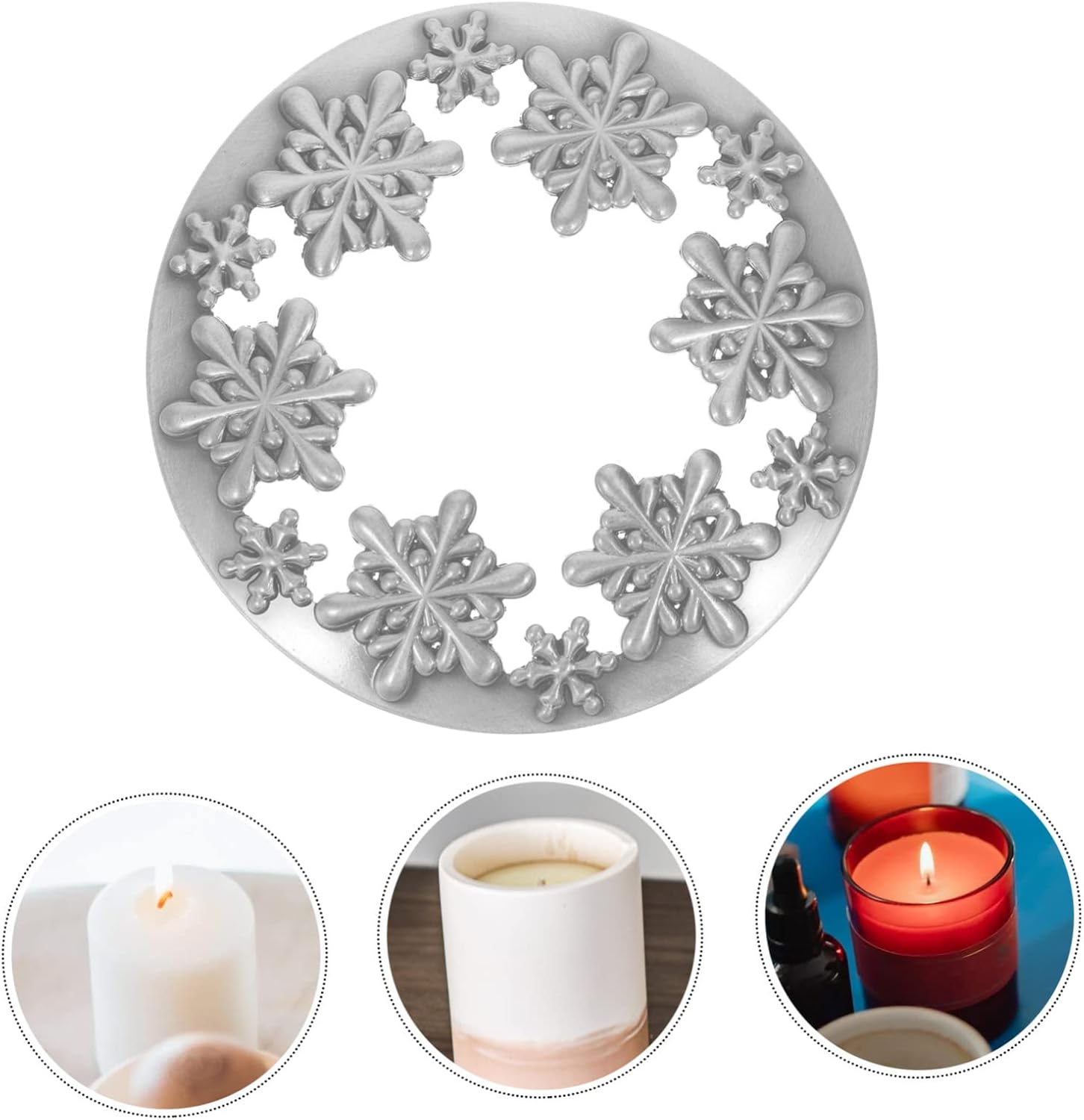 SEWACC Snowflake Candle Lid - Zinc Alloy Christmas Decor