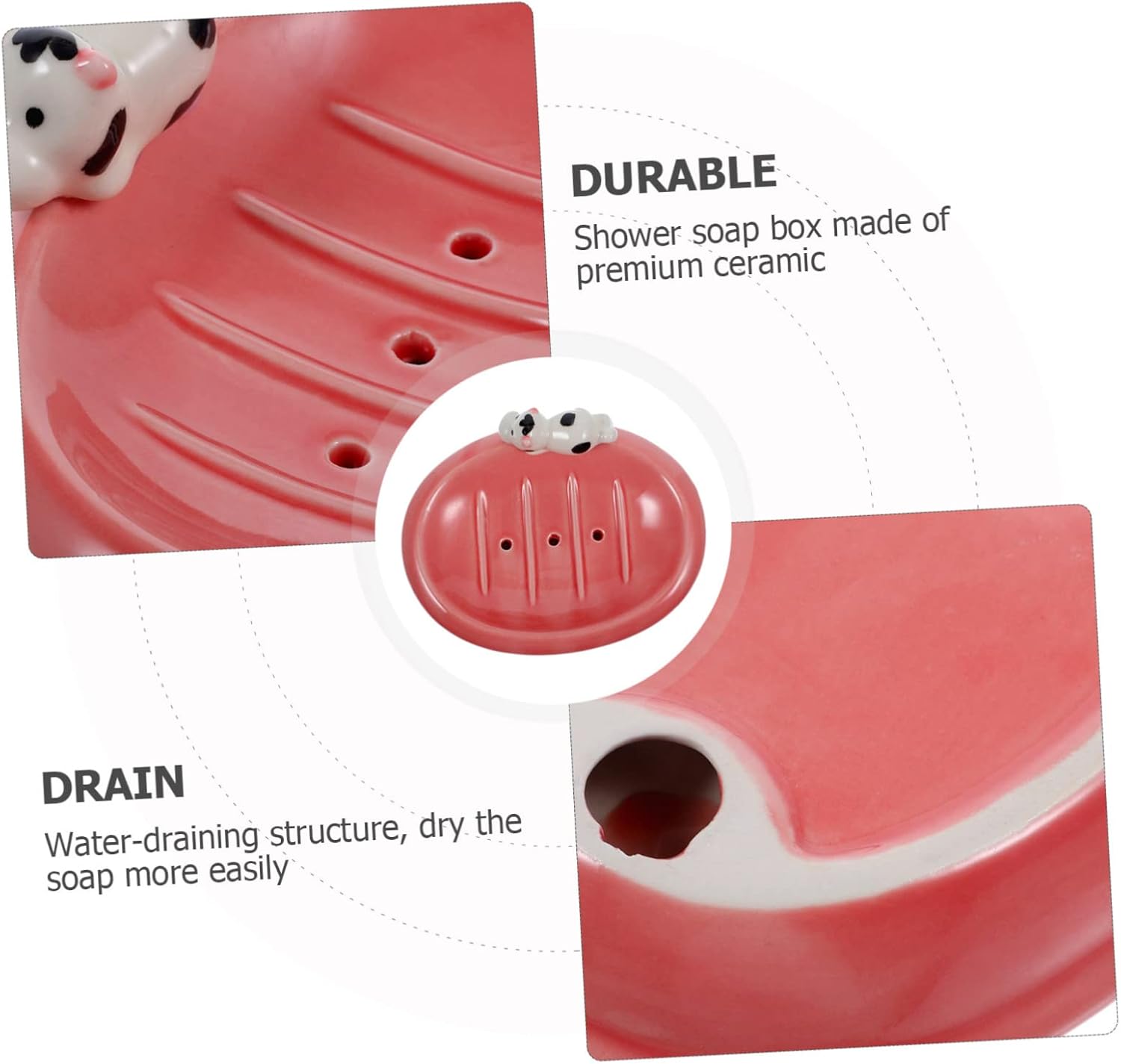 Cute Ceramic Soap Rack for Bathroom Kitchen 1