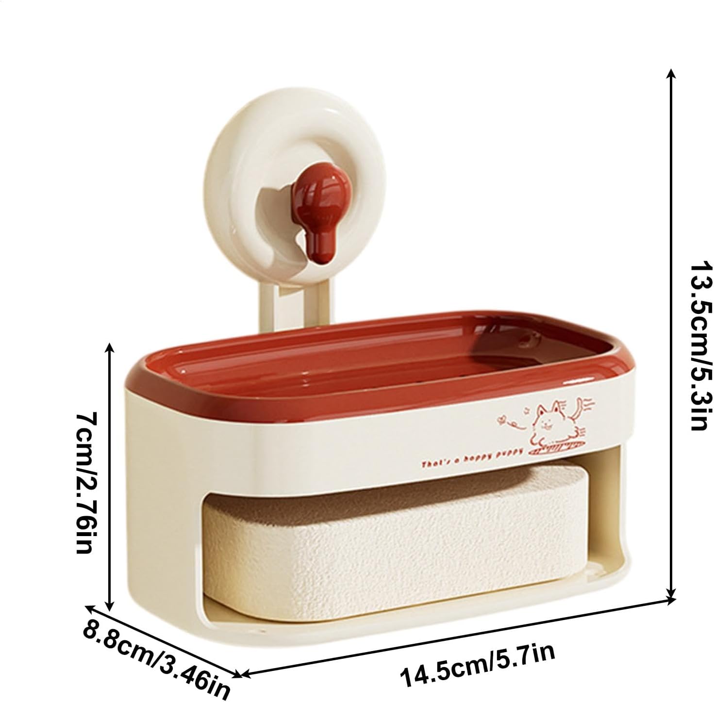Sturdy Suction Cup Soap Dish for Shower Non-Drilling Wall Mount