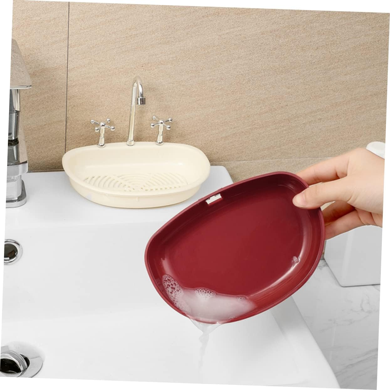 1pc Suction Cup Soap Dish for Shower and Kitchen