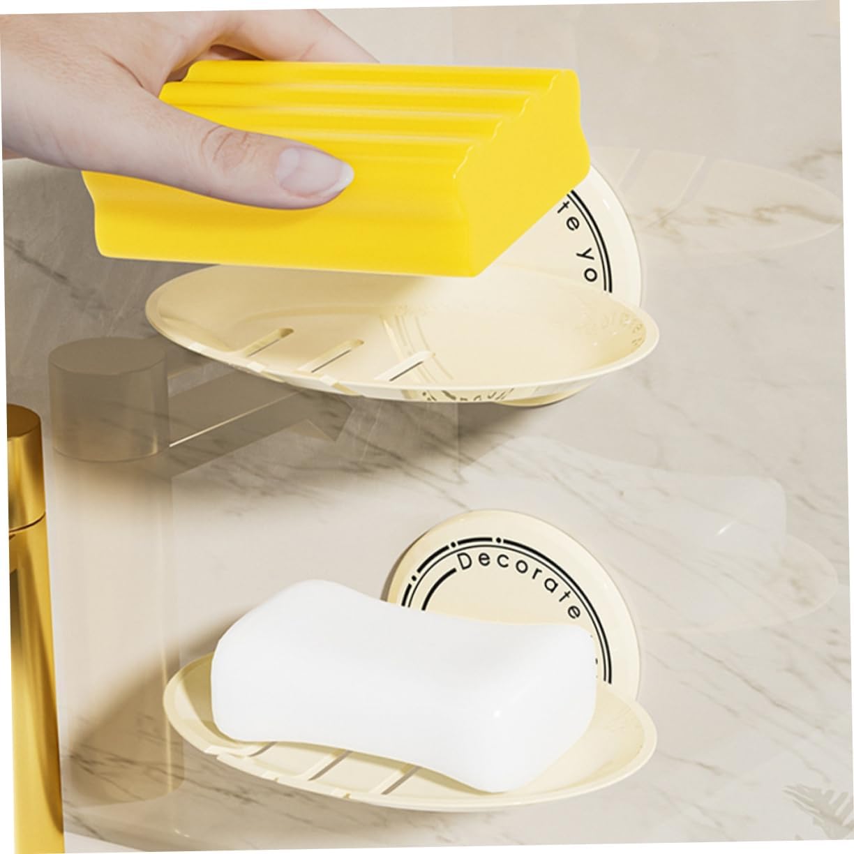 2pcs Wall Mounted Self Adhesive Soap Holder for Bathrooms