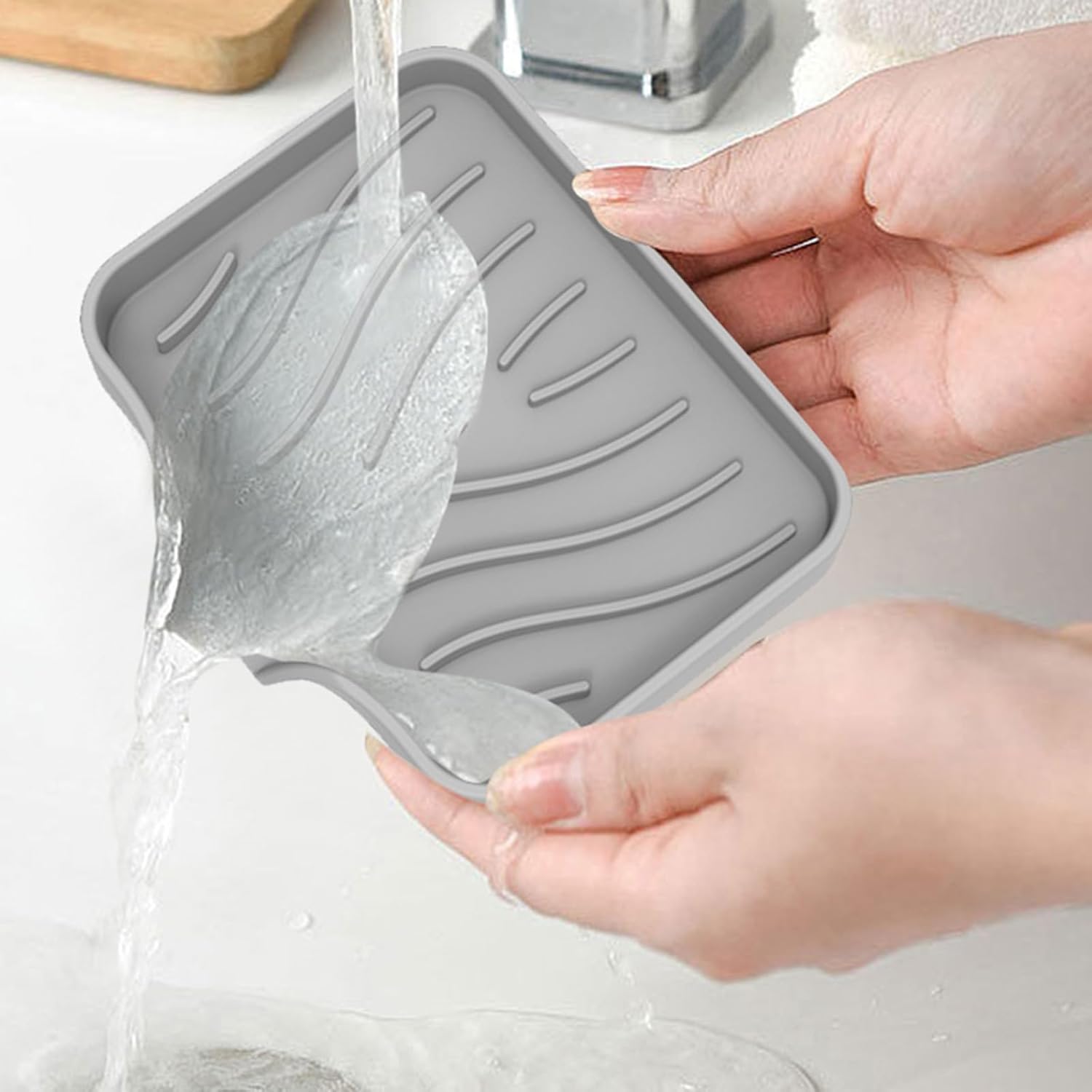 Kitchen Sink Soap Sponges Tray Draining Holder for Bathroom Hotel