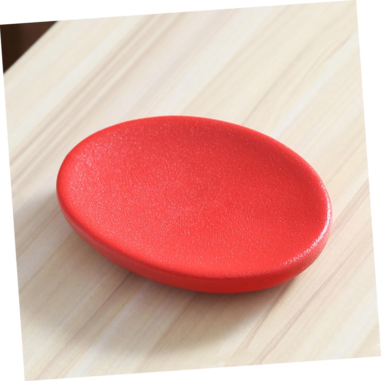 1Pc Creative Red Ceramic Soap Dish for Home Decor