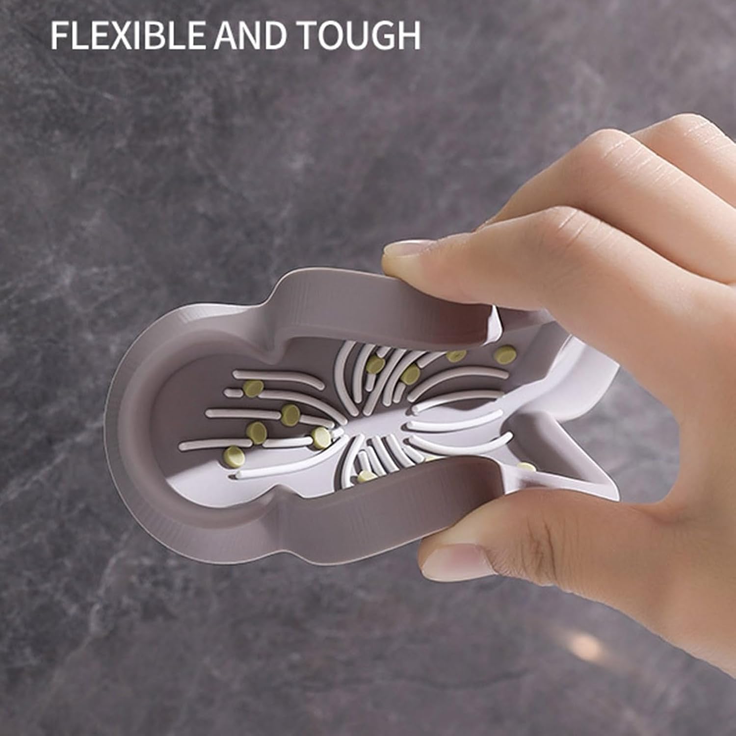 Curfair Soap Dish with Flower Shape Non-Slip Drainage Tray
