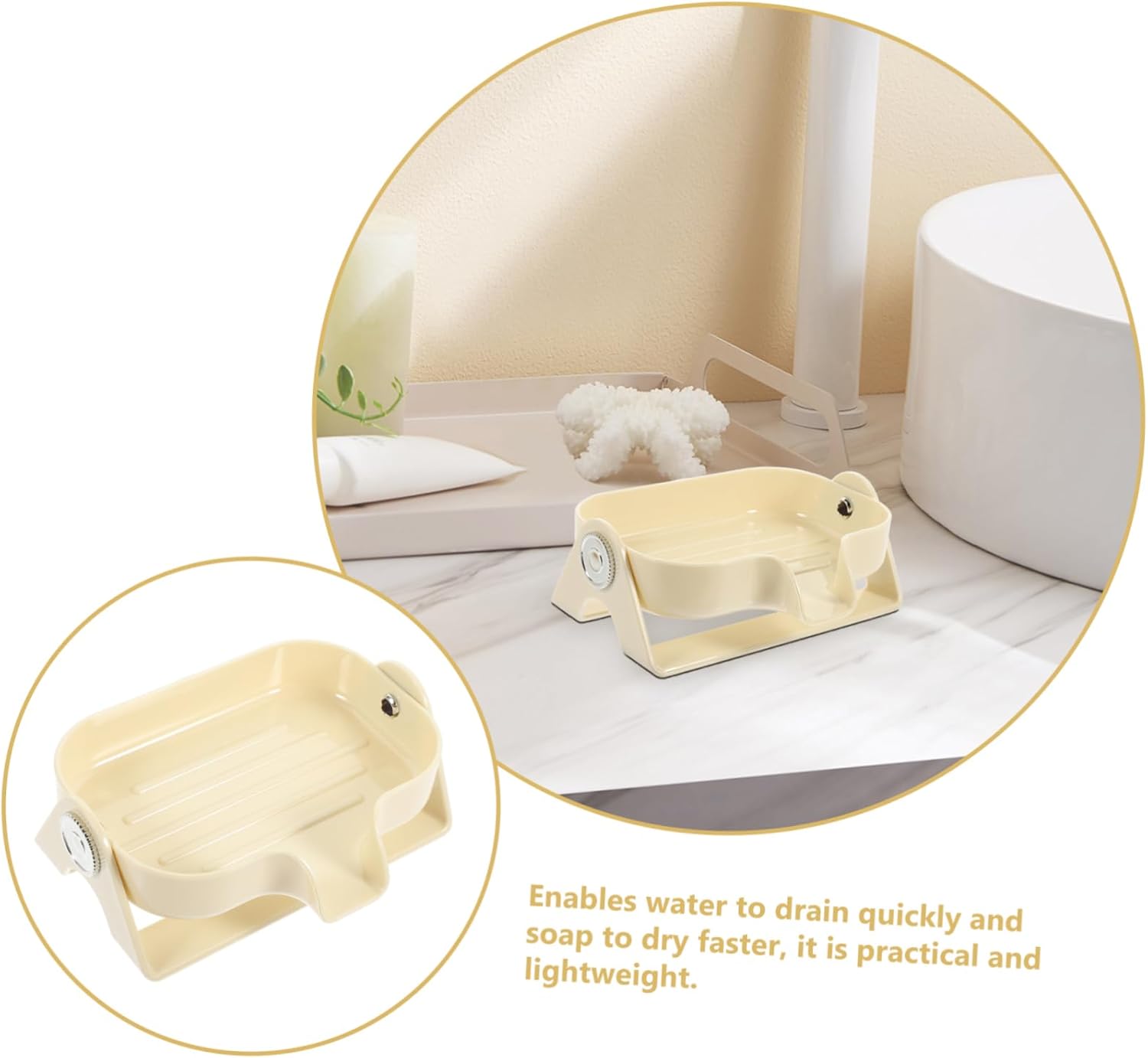 COSMEVIVI Self-Draining Soap Holder for Bathroom Kitchen