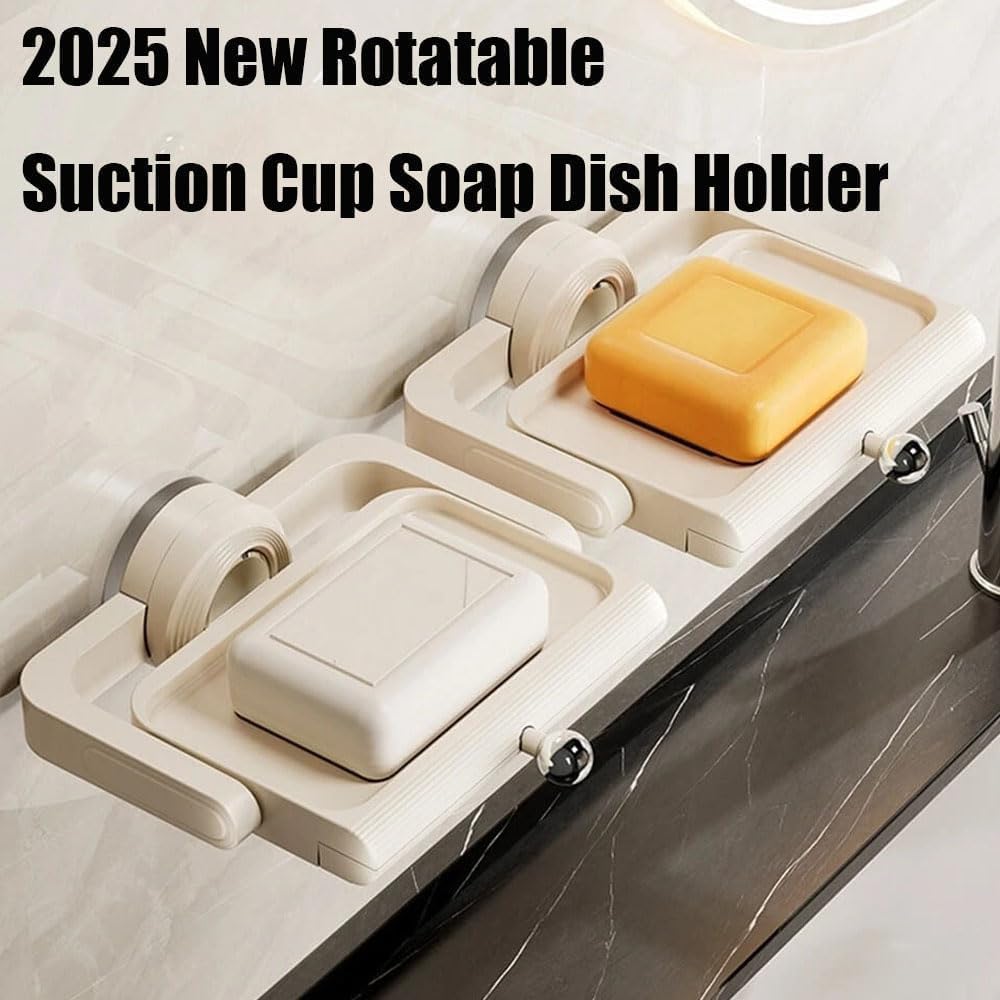 Rotatable Suction Cup Soap Dish Holder Red