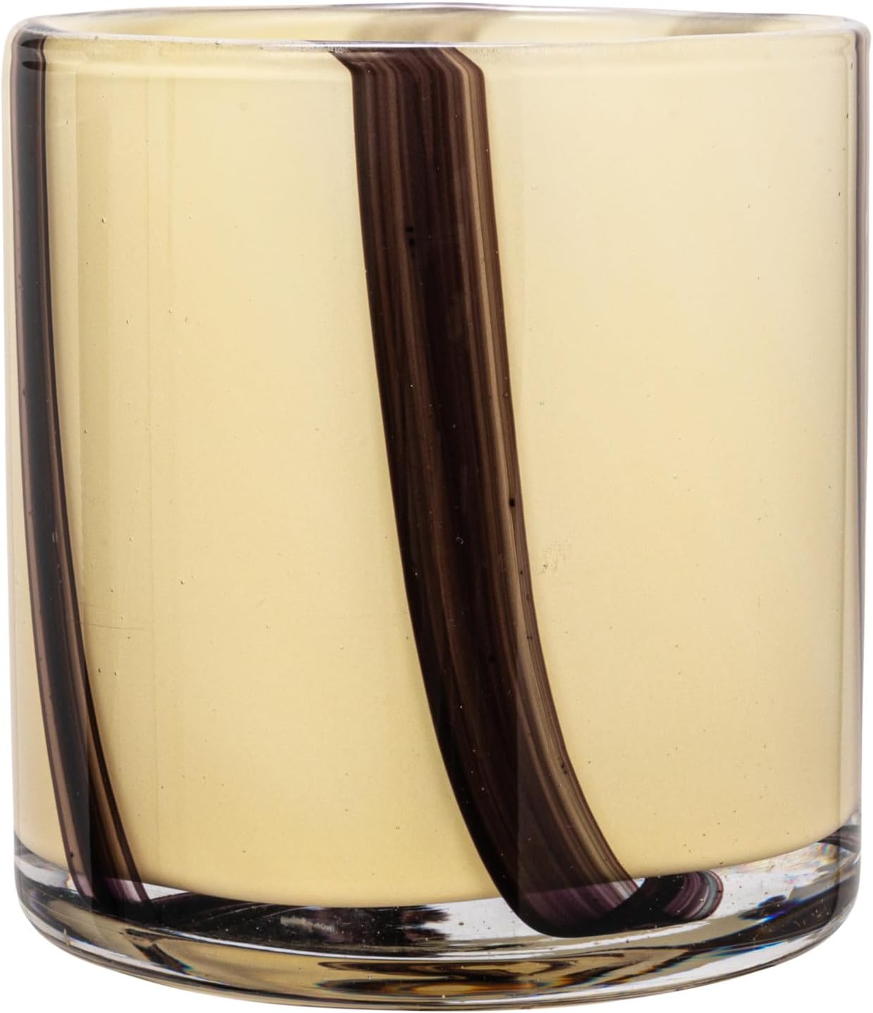 Bloomingville Purple Striped Glass Candle Holder