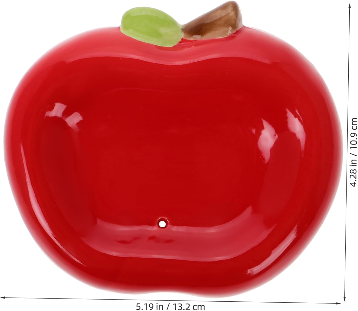 Zerodeko Apple Shaped Ceramic Soap Dish with Drainage